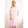 Moteriška Plus Size suknelė su kišenėmis, šviesiai rožinė