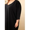Moteriška Plus Size suknelė su kišenėmis, juoda