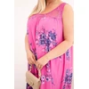 Moteriška Plus Size suknelė su nėriniais ir gėlių raštu, rožinė