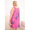 Moteriška Plus Size suknelė su nėriniais ir gėlių raštu, rožinė