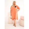 Moteriška Plus Size suknelė su sage, koralinė
