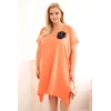 Moteriška Plus Size suknelė su sage, koralinė