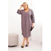 Moteriška Plus Size suknelė su V formos iškirpte, kapučino spalvos