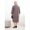 Moteriška Plus Size suknelė su V formos iškirpte, kapučino spalvos