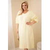 Moteriška Plus Size suknelė su V formos iškirpte, geltona