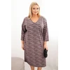Moteriška Plus Size suknelė su V formos iškirpte, kapučino spalvos