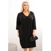 Moteriška Plus Size suknelė su V iškirpte, juodos spalvos