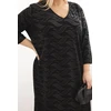 Moteriška Plus Size suknelė su V iškirpte, juodos spalvos