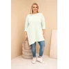 Moteriška Plus Size suknelė su viskoze, mėtų spalvos