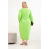 Moteriška Plus Size suknelė, šviesiai žalios spalvos