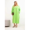 Moteriška Plus Size suknelė, šviesiai žalios spalvos