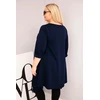 Moteriška Plus Size tamsiai mėlyna asimetrinio kirpimo tunika