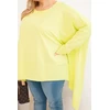 Moteriška Plus Size tunika su asimetriška apačia, šviesiai pistacijų spalvos