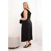 Moteriška Plus Size vakarinė suknelė ant vieno peties, juodos spalvos