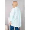 Moteriška Plus Size viskozės palaidinė su raukiniais rankovėmis ir V formos iškirpte, mėtų spalvos