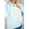 Moteriška Plus Size viskozės palaidinė su raukiniais rankovėmis ir V formos iškirpte, mėtų spalvos