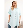 Moteriška Plus Size viskozinė palaidinė su ilgesne nugarine dalimi, mėtų spalvos