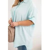 Moteriška Plus Size viskozinė palaidinė su ilgesne nugarine dalimi, mėtų spalvos