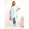 Moteriška Plus Size viskozinė palaidinė su ilgesne nugarine dalimi, mėtų spalvos
