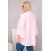 Moteriška Plus Size viskozinė palaidinė su V formos iškirpte ir rankovėmis su raukiniais, rožinės spalvos