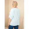 Moteriška Plus Size viskozinė palaidinė su dekoratyvine skarele, mėtų spalvos