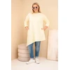 Moteriška Plus Size viskozinė suknelė geltonos spalvos