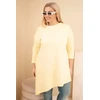 Moteriška Plus Size viskozinė suknelė geltonos spalvos