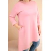 Moteriška Plus Size viskozinė suknelė, pudrinės rožinės spalvos