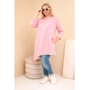Moteriška Plus Size viskozinė suknelė, pudrinės rožinės spalvos