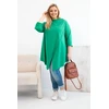 Moteriška Plus Size žalia palaidinė asimetriniu kirpimu