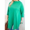 Moteriška Plus Size žalia palaidinė asimetriniu kirpimu