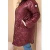 Moteriška Plus Size žieminė dygsniuota striukė su gobtuvu, burgundiškos spalvos