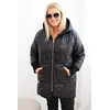 Moteriška Plus Size žieminė striukė su gobtuvu, juodos spalvos