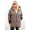Moteriška Plus Size žieminė striukė su gobtuvu, kapučino spalvos