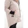 Moteriška Plus Size žieminė striukė su gobtuvu, tamsiai smėlio spalvos
