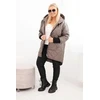 Moteriška Plus Size žieminė striukė su gobtuvu, kapučino spalvos