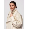 Moteriška striukė oversize kreminės spalvos LARICA