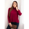 Moteriška viskozinė palaidinė su golfu ir ilgomis rankovėmis, avietinės spalvos