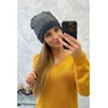 Moteriška žieminė kepurė Amira, pilkos ir baltos spalvos