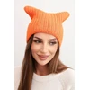Moteriška žieminė kepurė katės forma, oranžinės spalvos