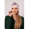 Moteriška žieminė kepurė Maryla, bordo ir baltos spalvos