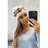 Moteriška žieminė kepurė Otylia, ekru ir bordo spalvų