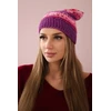 Moteriška žieminė kepurė Patrycja, rožinės ir violetinės spalvų