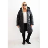 Moteriška žieminė Plus Size striukė su gobtuvu, raudonos spalvos