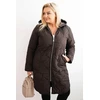 Moteriška žieminė Plus Size striukė su gobtuvu, raudonos spalvos