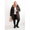 Moteriška žieminė Plus Size striukė su gobtuvu, raudonos spalvos