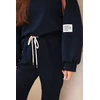 Moteriškas džemperio ir kelnių komplektas, tamsiai mėlynos spalvos
