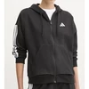 Moteriškas džemperis su gobtuvu ir užtrauktuku adidas Essentials 3 Stripes