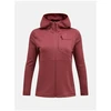 Moteriškas džemperis su gobtuvu Peak Performance Trail Polartec Power Grid Zip Hood, raudonas