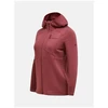 Moteriškas džemperis su gobtuvu Peak Performance Trail Polartec Power Grid Zip Hood, raudonas